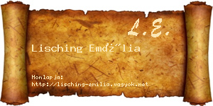 Lisching Emília névjegykártya